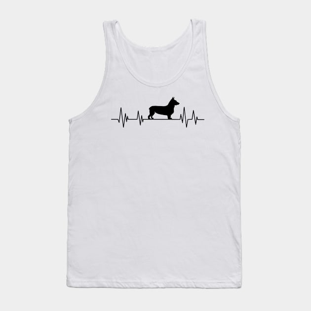 corgi Heartbeat dog Heartbeat corgis Silhouette Tank Top by mezy